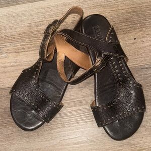 Bed Stu Dark Brown Detailed Leather Sandals